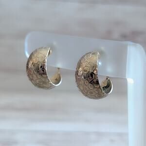 Vintage Clip On Earrings Chunky Hoops - Discoloration
